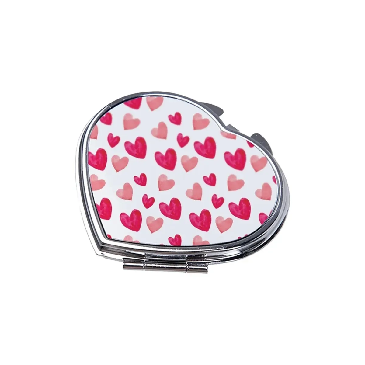 Heart Shape Custom Printing Pocket Mirror | নাম, ছবি ও লোগো প্রিন্ট Personalized Foldable Mirror Gift – Print Zone BD