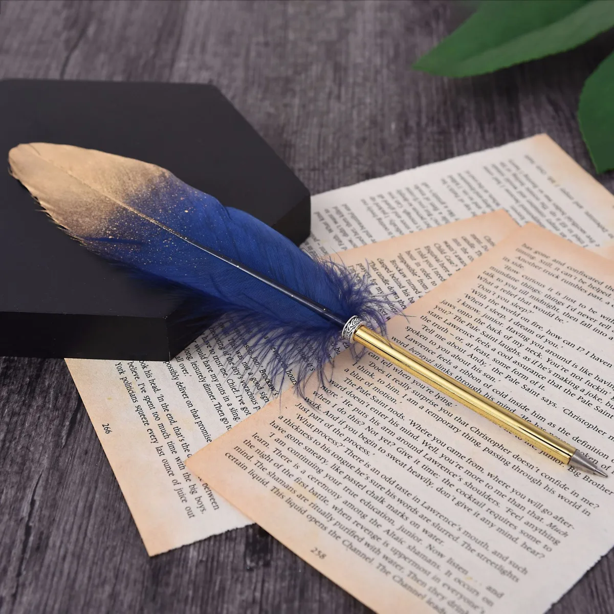 Gold Feather Pen Price in Bangladesh | নীল-গোল্ডেন পালকের Ballpoint কলম – Wedding Sign Pen & Gift Pen | Chattogram — custom