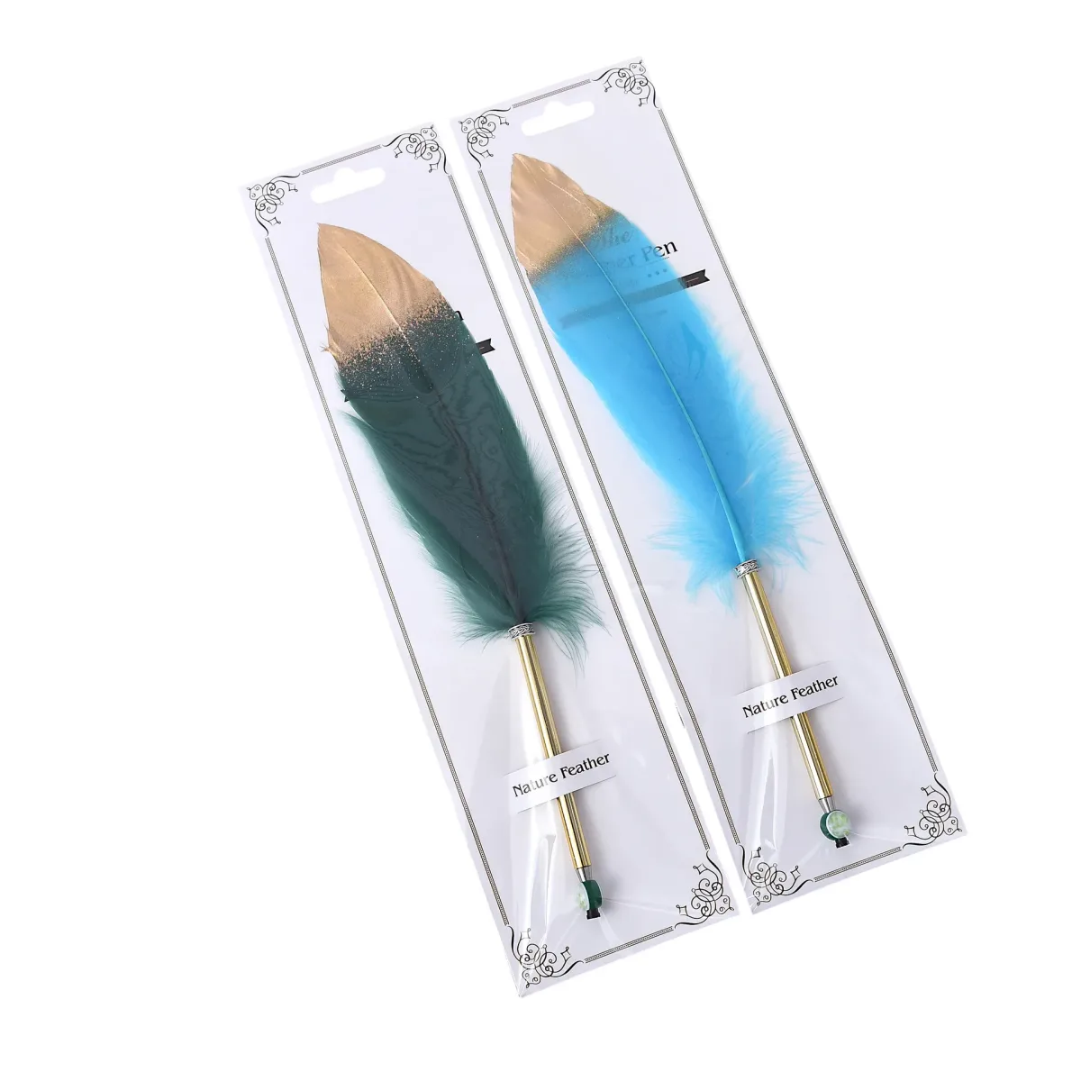 Gold Feather Pen Price in Bangladesh | নীল-গোল্ডেন পালকের Ballpoint কলম – Wedding Sign Pen & Gift Pen | Chattogram — custom